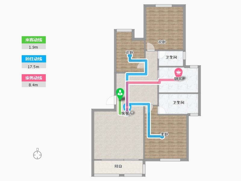 陕西省-西安市-中海华庭-119.70-户型库-动静线