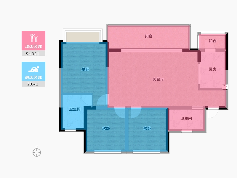 四川省-成都市-佳乐云锦阁-82.95-户型库-动静分区