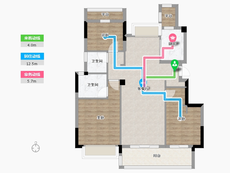 浙江省-杭州市-德信时代公馆-87.50-户型库-动静线