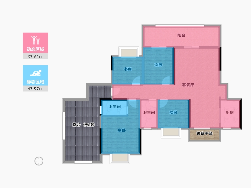 湖南省-益阳市-青春里-128.27-户型库-动静分区