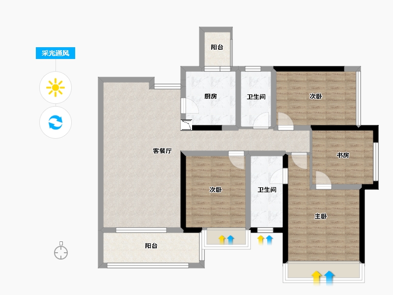 四川省-成都市-远大中央公园-111.41-户型库-采光通风