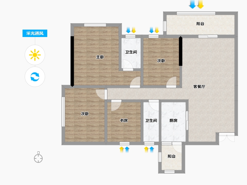 广西壮族自治区-梧州市-世纪新城-111.44-户型库-采光通风