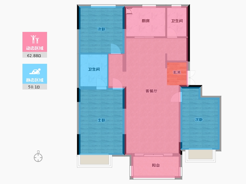 吉林省-长春市-保利·熙悦-101.84-户型库-动静分区