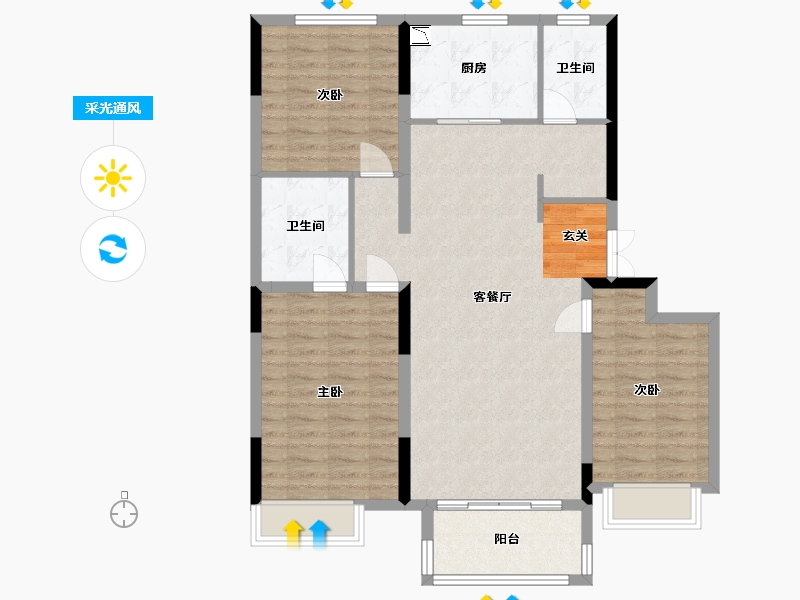 吉林省-长春市-保利·熙悦-101.84-户型库-采光通风