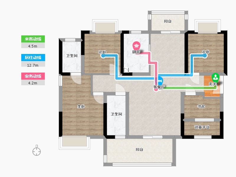 湖南省-长沙市-润和滨江广场-99.58-户型库-动静线