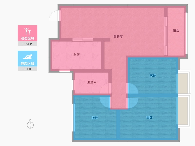 山东省-德州市-东海・现代城-74.92-户型库-动静分区