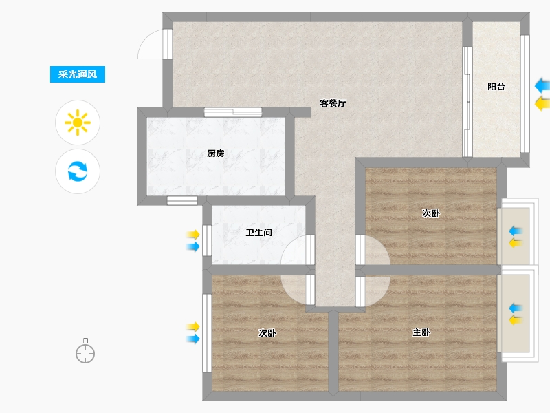 山东省-德州市-东海・现代城-74.92-户型库-采光通风