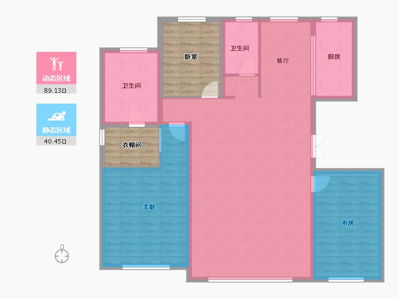 黑龙江省-哈尔滨市-磐石・金江悦-134.08-户型库-动静分区