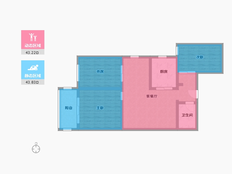 江苏省-南京市-兴江公寓-77.01-户型库-动静分区