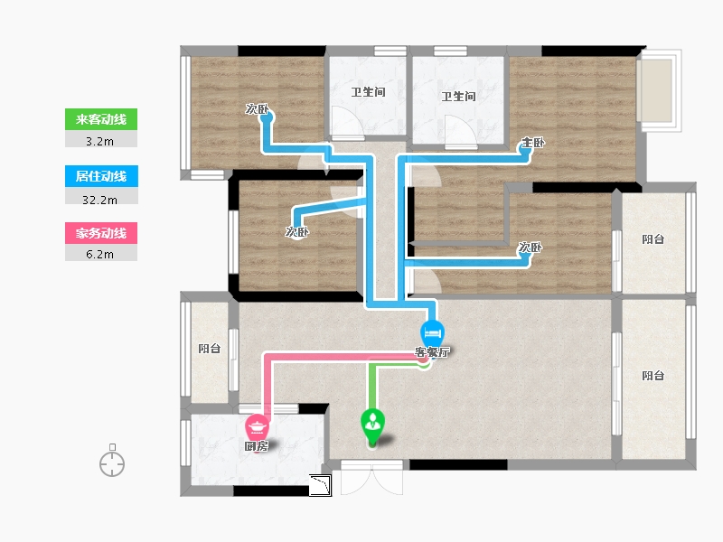 安徽省-合肥市-融侨观澜-104.57-户型库-动静线