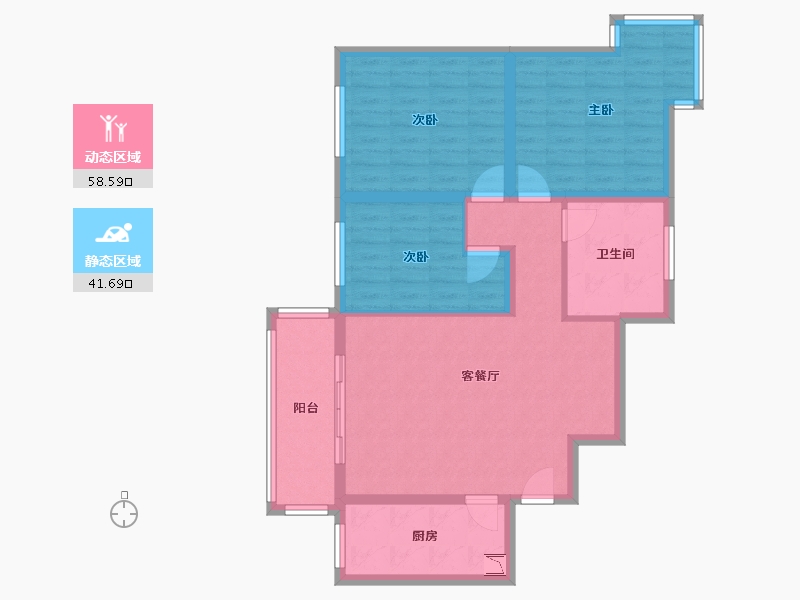 河南省-郑州市-宏明路59号-89.50-户型库-动静分区