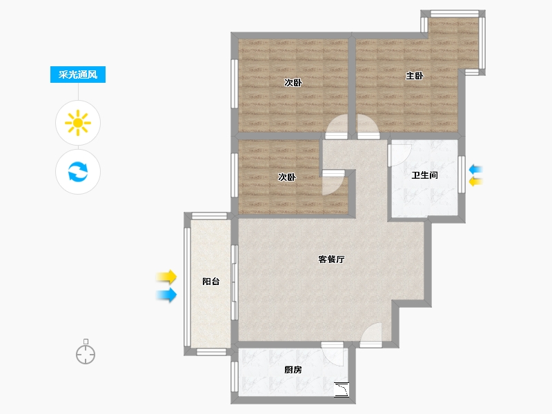 河南省-郑州市-宏明路59号-89.50-户型库-采光通风