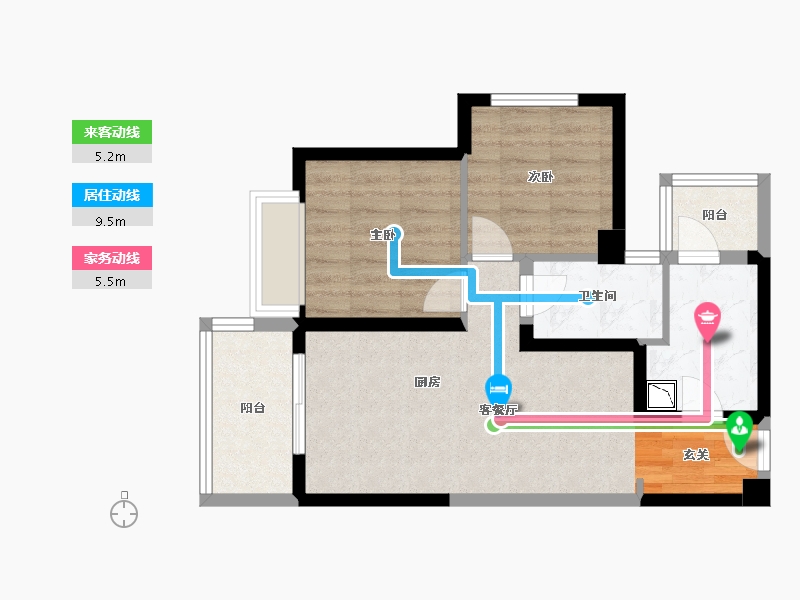 四川省-成都市-中海万锦熙岸二期-58.22-户型库-动静线