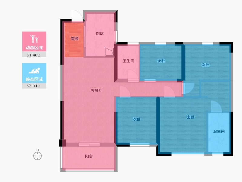 湖南省-长沙市-保利海德公园-91.48-户型库-动静分区