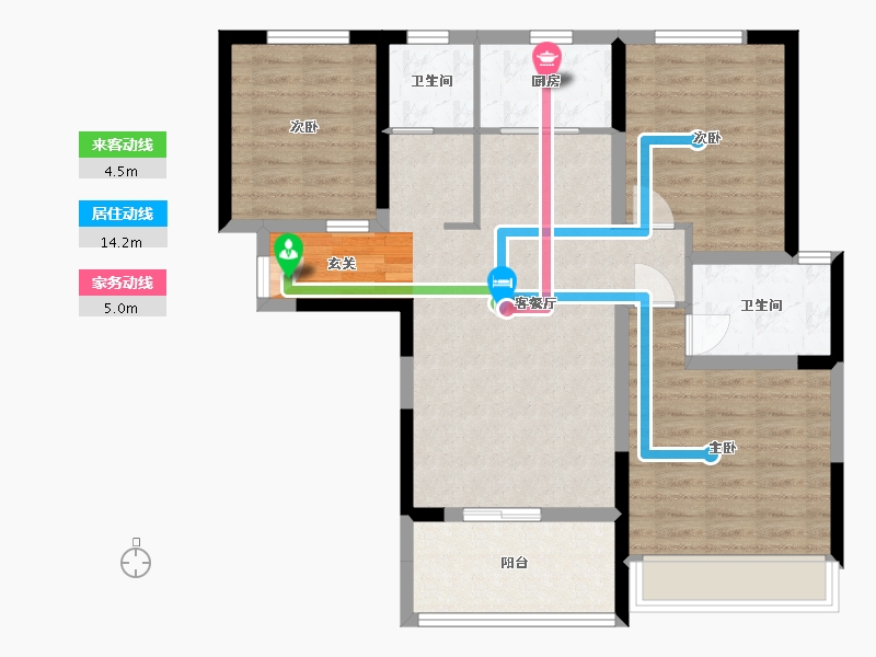 河南省-洛阳市-京熙帝景三期-88.42-户型库-动静线