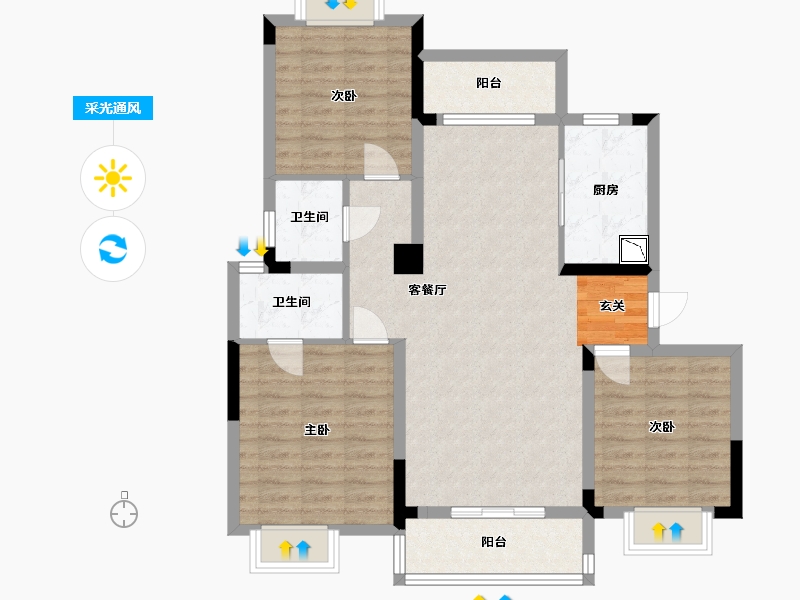 湖北省-武汉市-武汉中国健康谷-93.68-户型库-采光通风