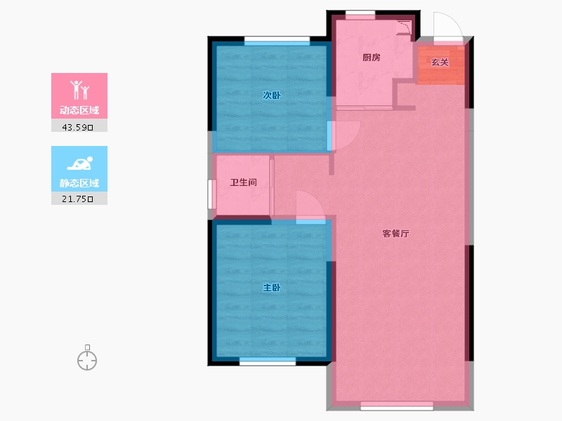 吉林省-长春市-天泽凯旋华府-58.56-户型库-动静分区