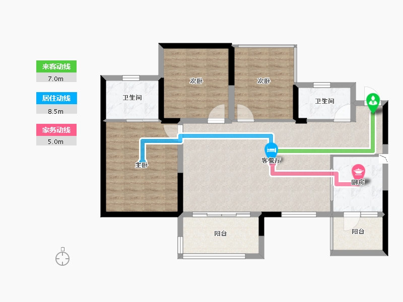 四川省-成都市-秦皇帝锦-92.95-户型库-动静线