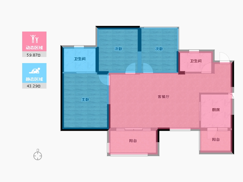 四川省-成都市-秦皇帝锦-92.95-户型库-动静分区