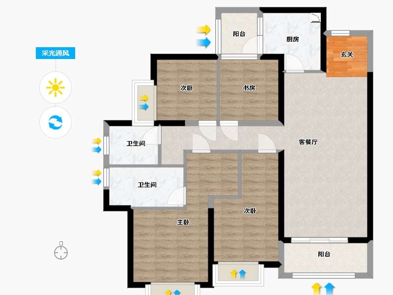 云南省-昆明市-上悦天地-101.00-户型库-采光通风