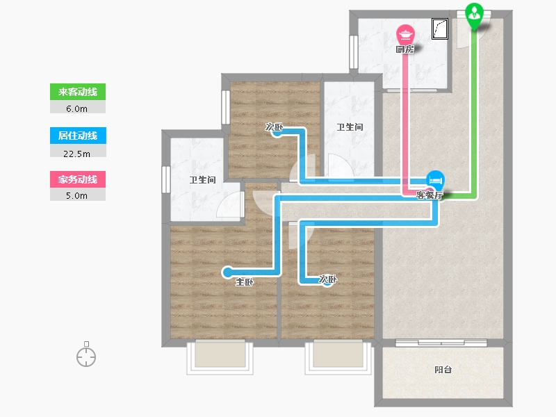 湖南省-长沙市-深业鹭栖府-85.74-户型库-动静线