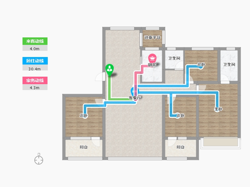 山东省-青岛市-青特地铁花屿城-124.77-户型库-动静线