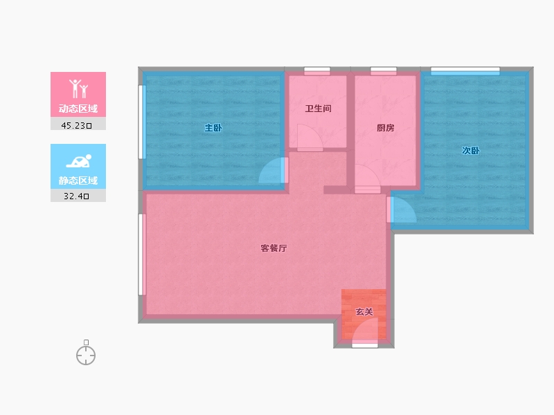 青海省-西宁市-鼎和家园-69.14-户型库-动静分区