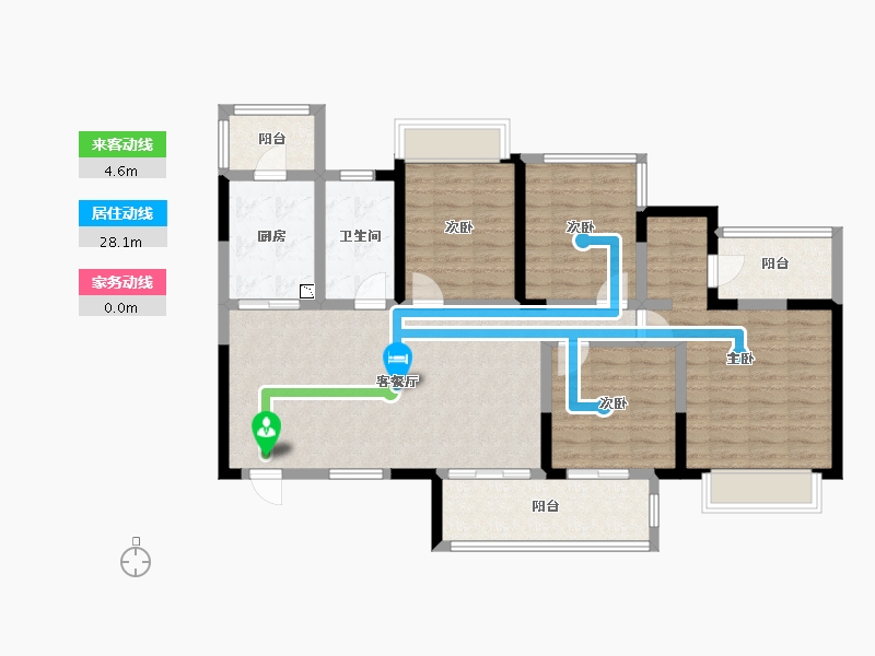 四川省-成都市-凯德卓锦万黛-107.63-户型库-动静线