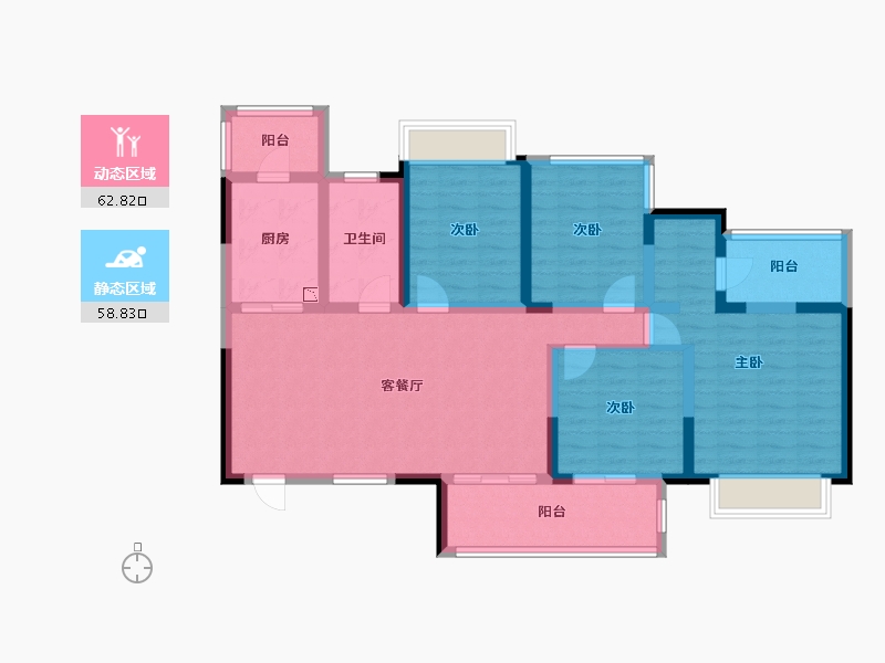 四川省-成都市-凯德卓锦万黛-107.63-户型库-动静分区