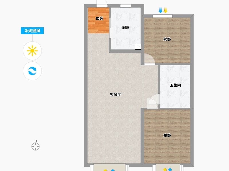 天津-天津市-新城和兴府-84.00-户型库-采光通风