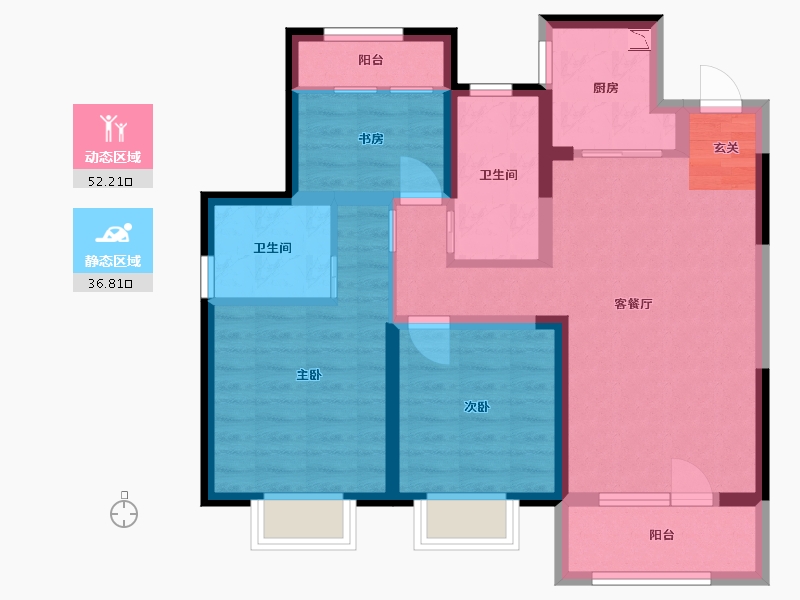 天津-天津市-东昊骏�Z学府-77.91-户型库-动静分区