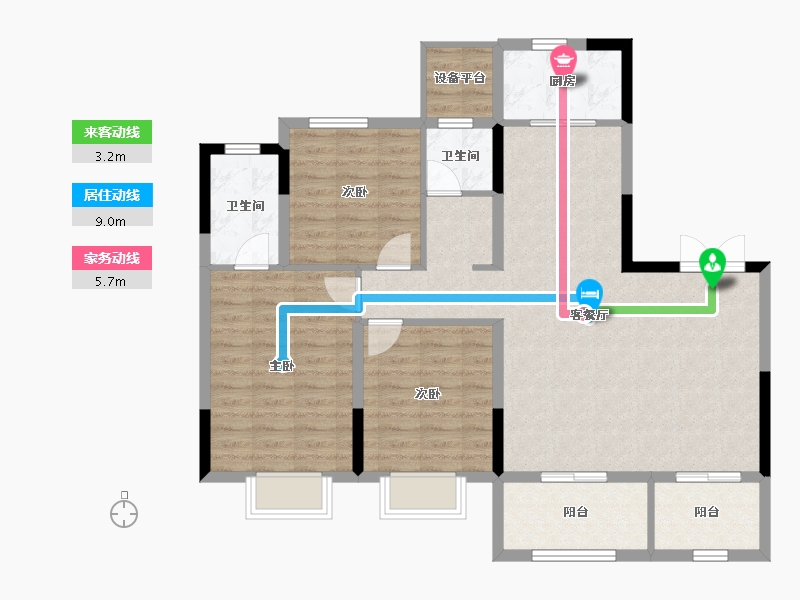 江苏省-扬州市-绿地 也今东南-100.21-户型库-动静线