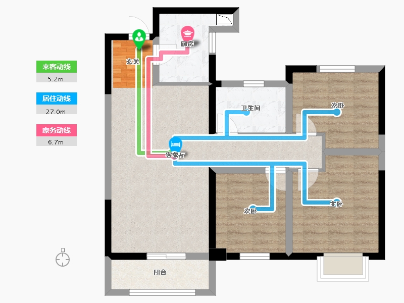 湖北省-武汉市-电建地产�吃糜�府-77.64-户型库-动静线