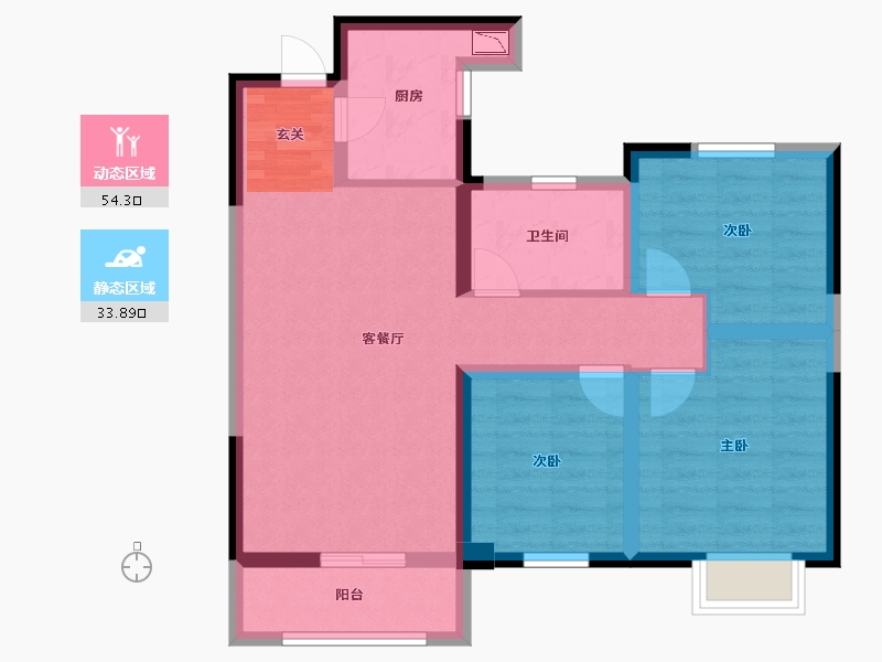 湖北省-武汉市-电建地产�吃糜�府-77.64-户型库-动静分区