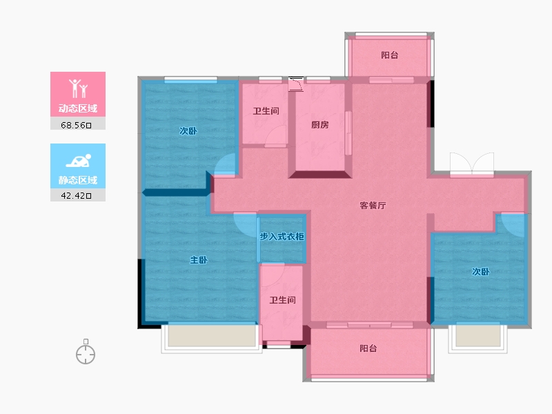 四川省-眉山市-领地凯旋府-98.55-户型库-动静分区