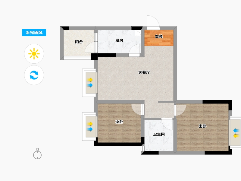 四川省-成都市-王府花园御锦苑-58.11-户型库-采光通风