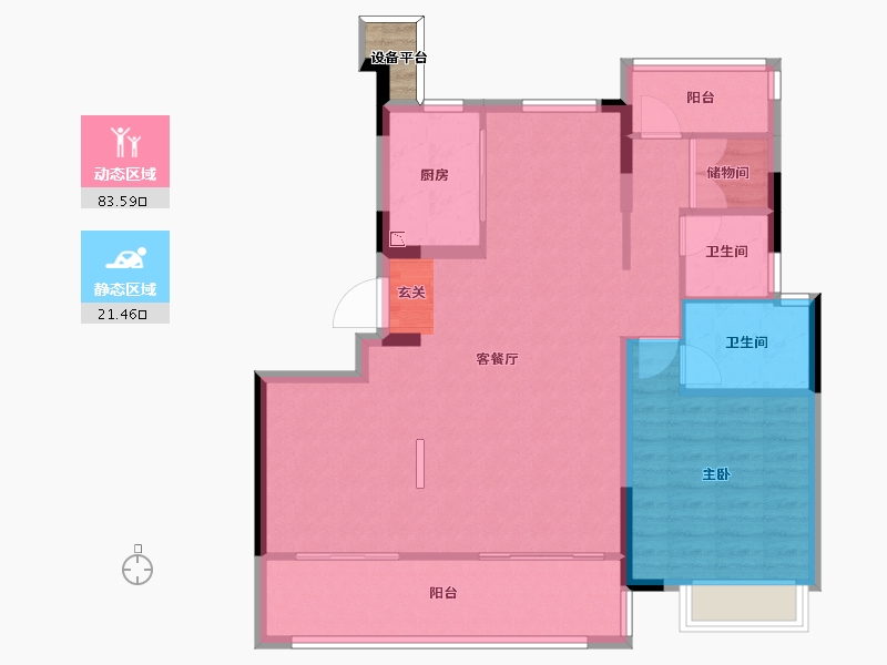 安徽省-合肥市-�嘣猛�-96.80-户型库-动静分区