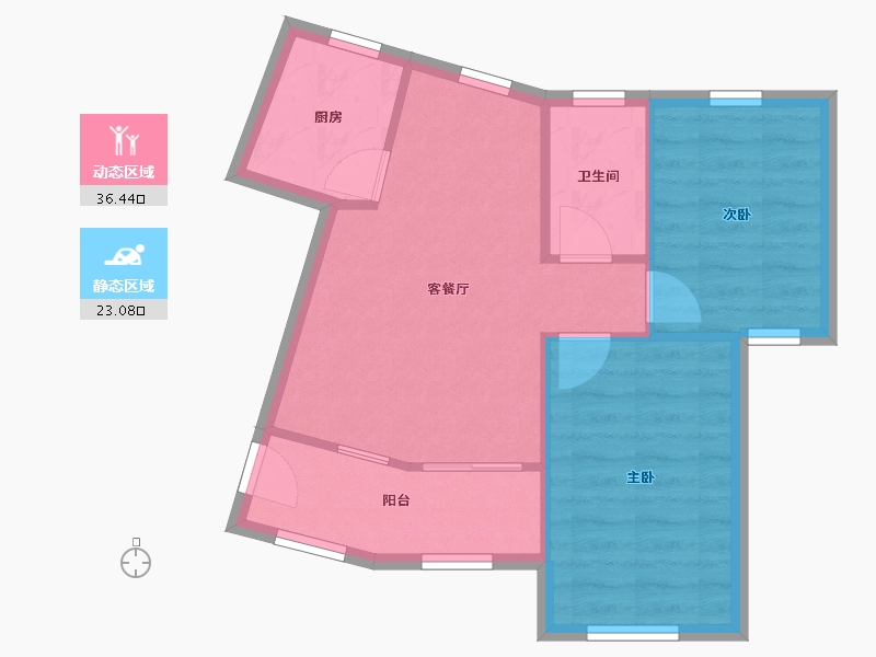 广东省-深圳市-松山村二栋-53.65-户型库-动静分区