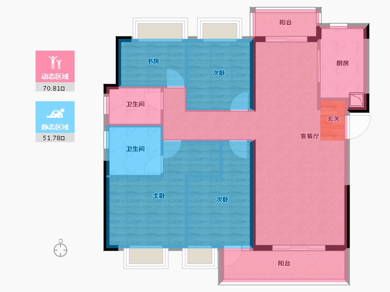 湖北省-武汉市-融侨滨江城|天域|美域-110.58-户型库-动静分区