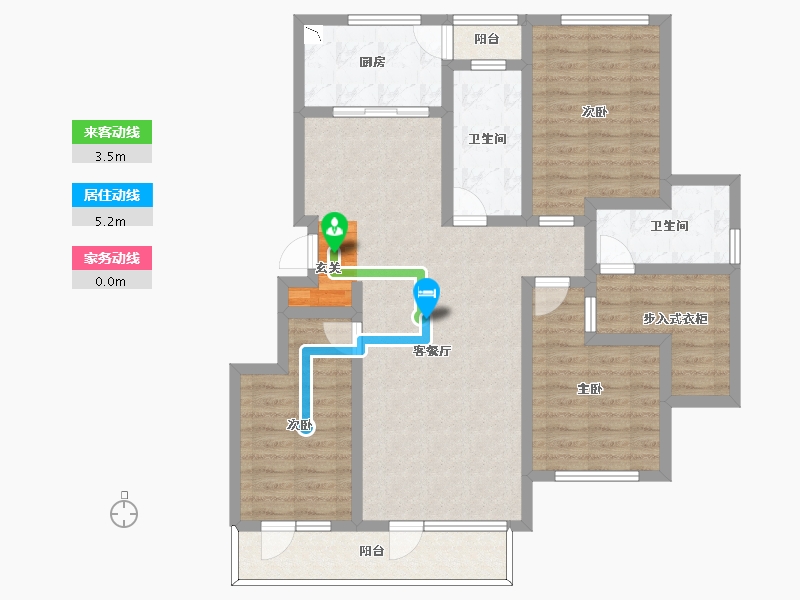 辽宁省-大连市-蔷薇园-101.35-户型库-动静线