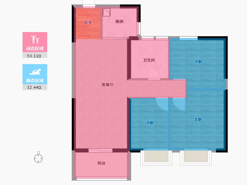 湖北省-咸宁市-福星城-73.92-户型库-动静分区