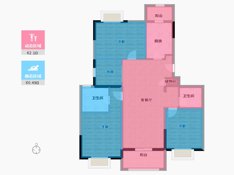 江苏省-扬州市-颐和公馆-110.19-户型库-动静分区