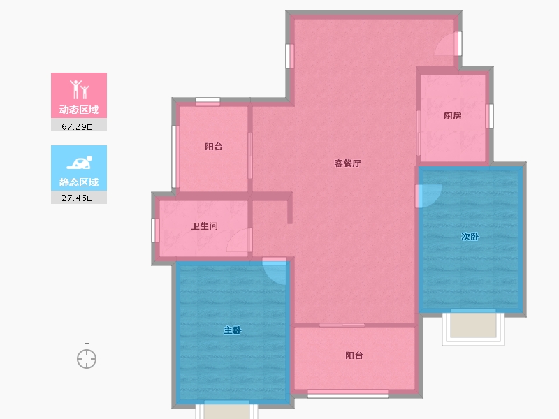 安徽省-合肥市-锦绣大地城二期-85.00-户型库-动静分区