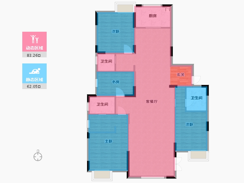 湖北省-武汉市-天赐金龙城-132.29-户型库-动静分区