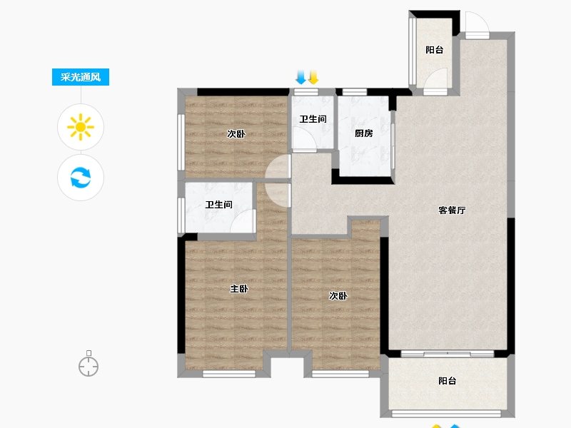 广西壮族自治区-贵港市-盛世悦城-101.00-户型库-采光通风