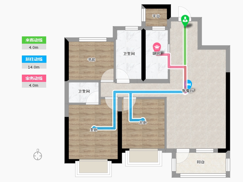 辽宁省-大连市-金湾十里海-71.35-户型库-动静线