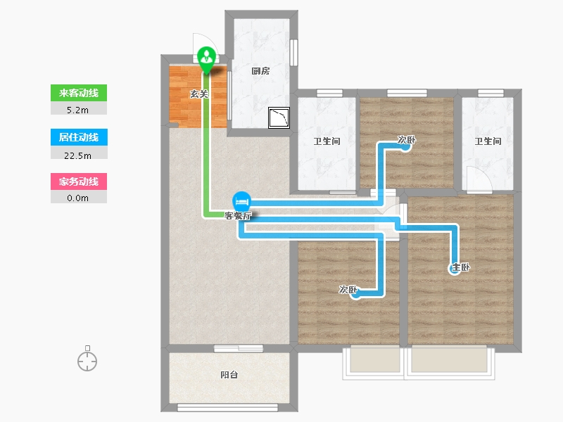 湖北省-武汉市-金地中核格林格林-85.98-户型库-动静线