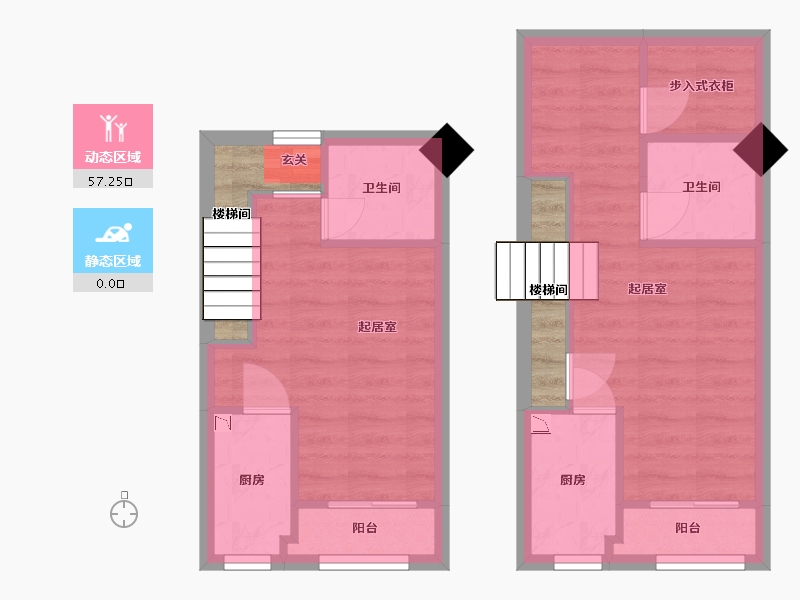 湖北省-武汉市-四新中央生活区-54.76-户型库-动静分区