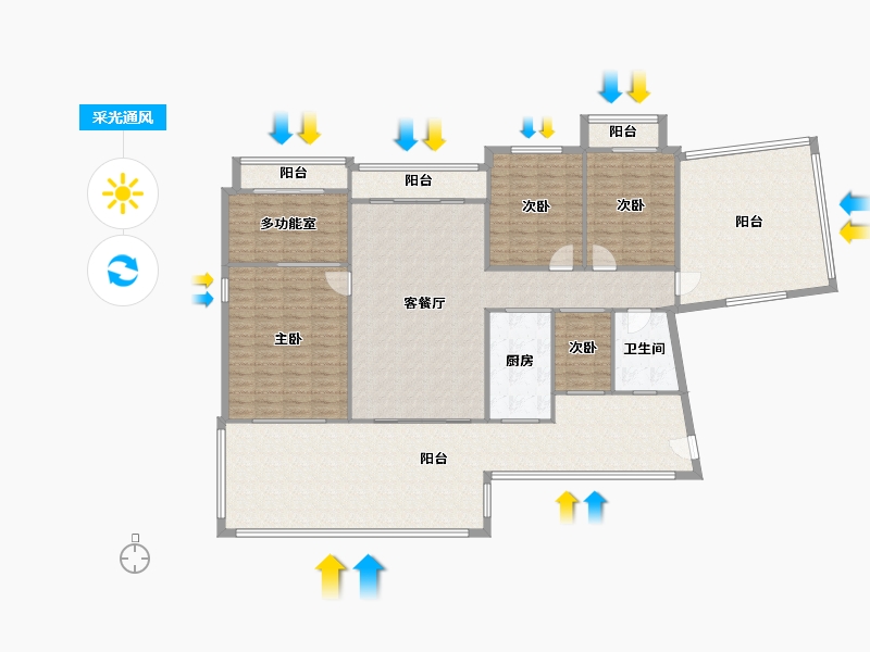 广东省-佛山市-怡翠玫瑰园-191.48-户型库-采光通风