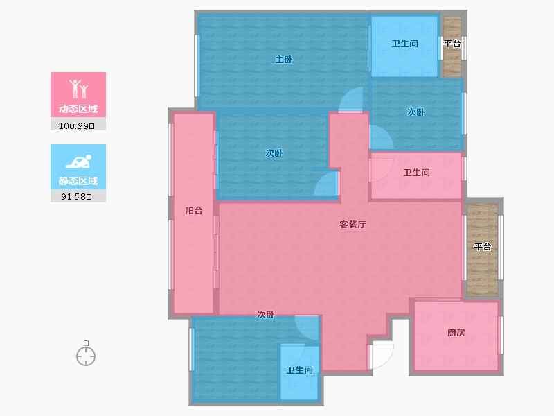 山东省-潍坊市-恒信弥水春风-185.25-户型库-动静分区